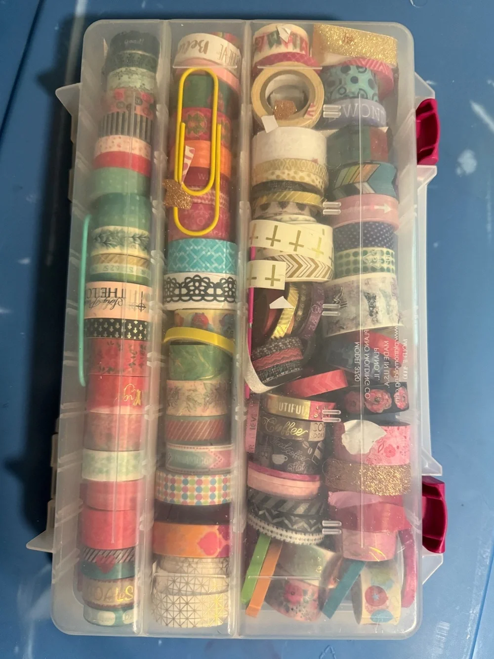 Huge Washi Tape Collection Lot with Clear Storage Organizer Box – 80+ Rolls
